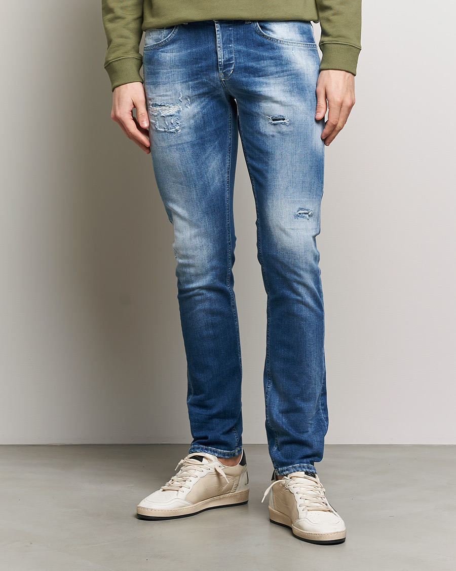 Homme | Jeans Bleus | Dondup | George Distressed Jeans Medium Blue
