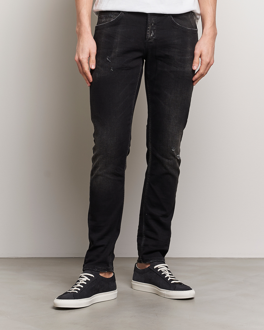 Homme | Jeans Noirs | Dondup | George Distressed Jeans Washed Black