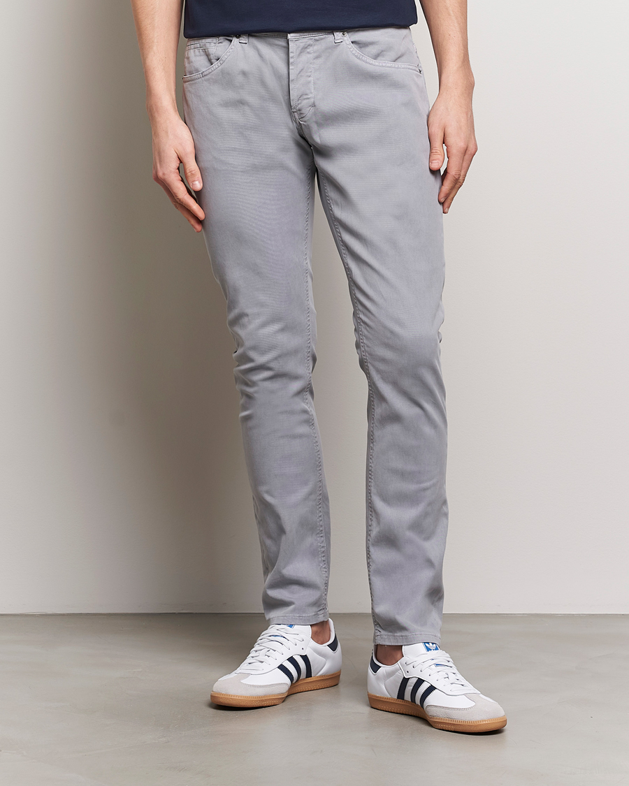 Homme | Pantalon Décontracté | Dondup | George Gabardine 5-Pocket Light Grey
