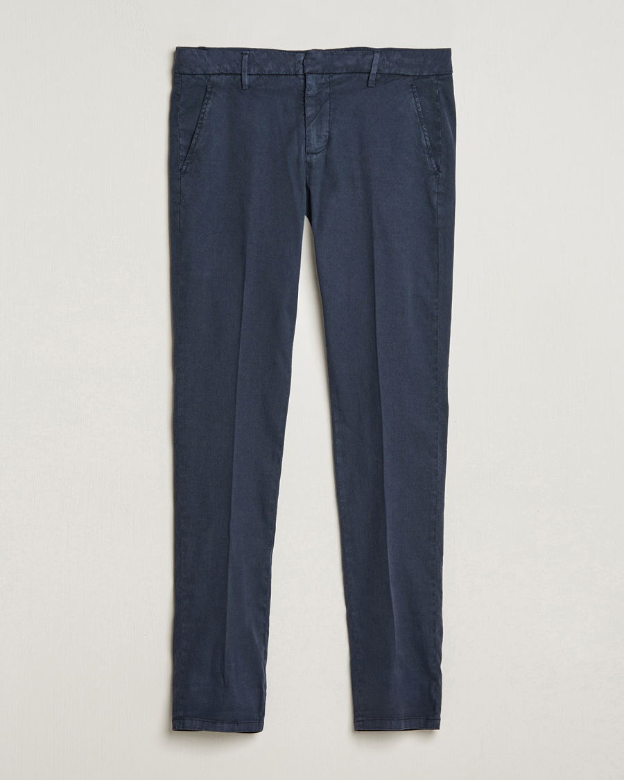 Homme | Pantalons | Dondup | Gaubert Linen Stretch Chinos Navy