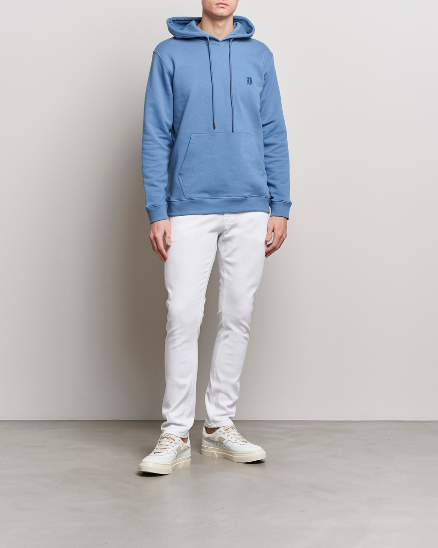 Homme | Pulls Et Tricots | Dondup | Logo Hoodie Washed Blue