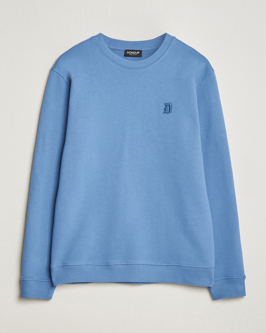 Homme | Pulls Et Tricots | Dondup | Loco Crew Neck Sweatshirt Washed Blue
