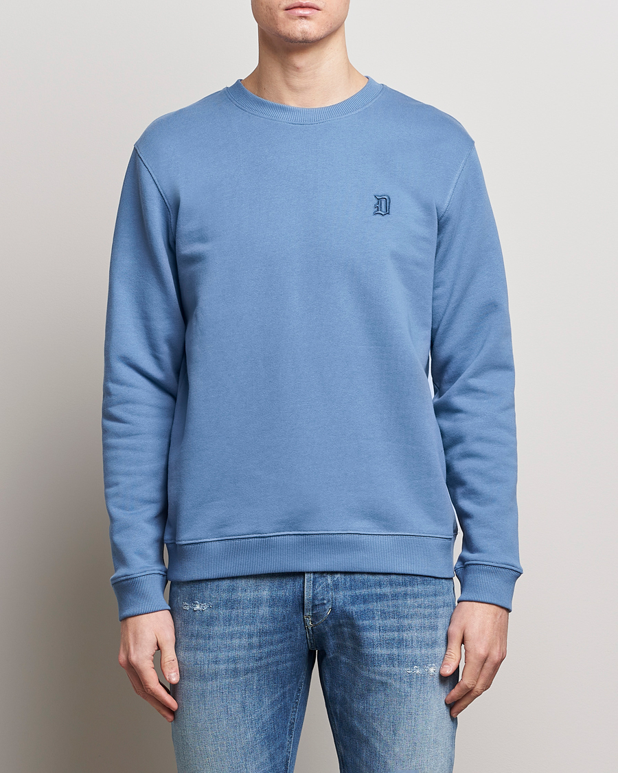 Homme | Pulls Et Tricots | Dondup | Loco Crew Neck Sweatshirt Washed Blue