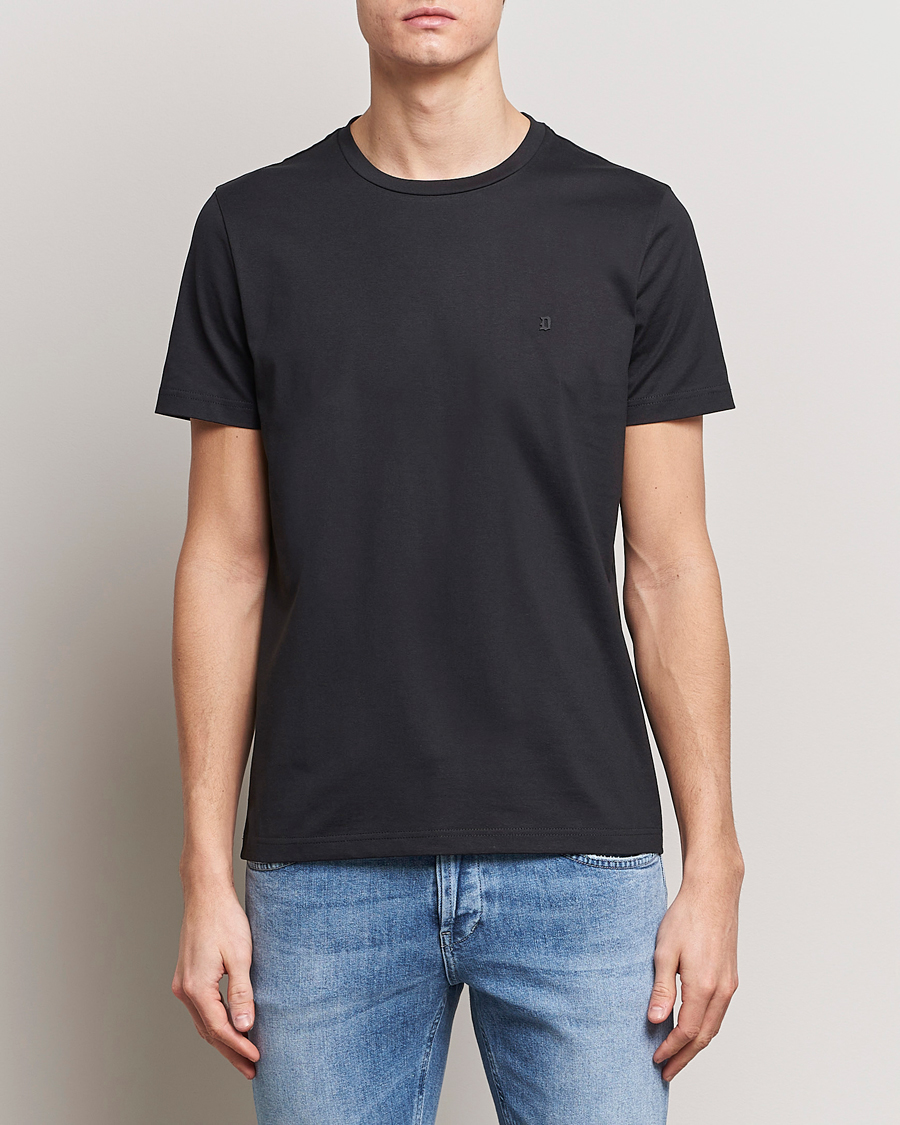 Homme | T-Shirts Noirs | Dondup | Logo Crew Neck T-Shirt Black
