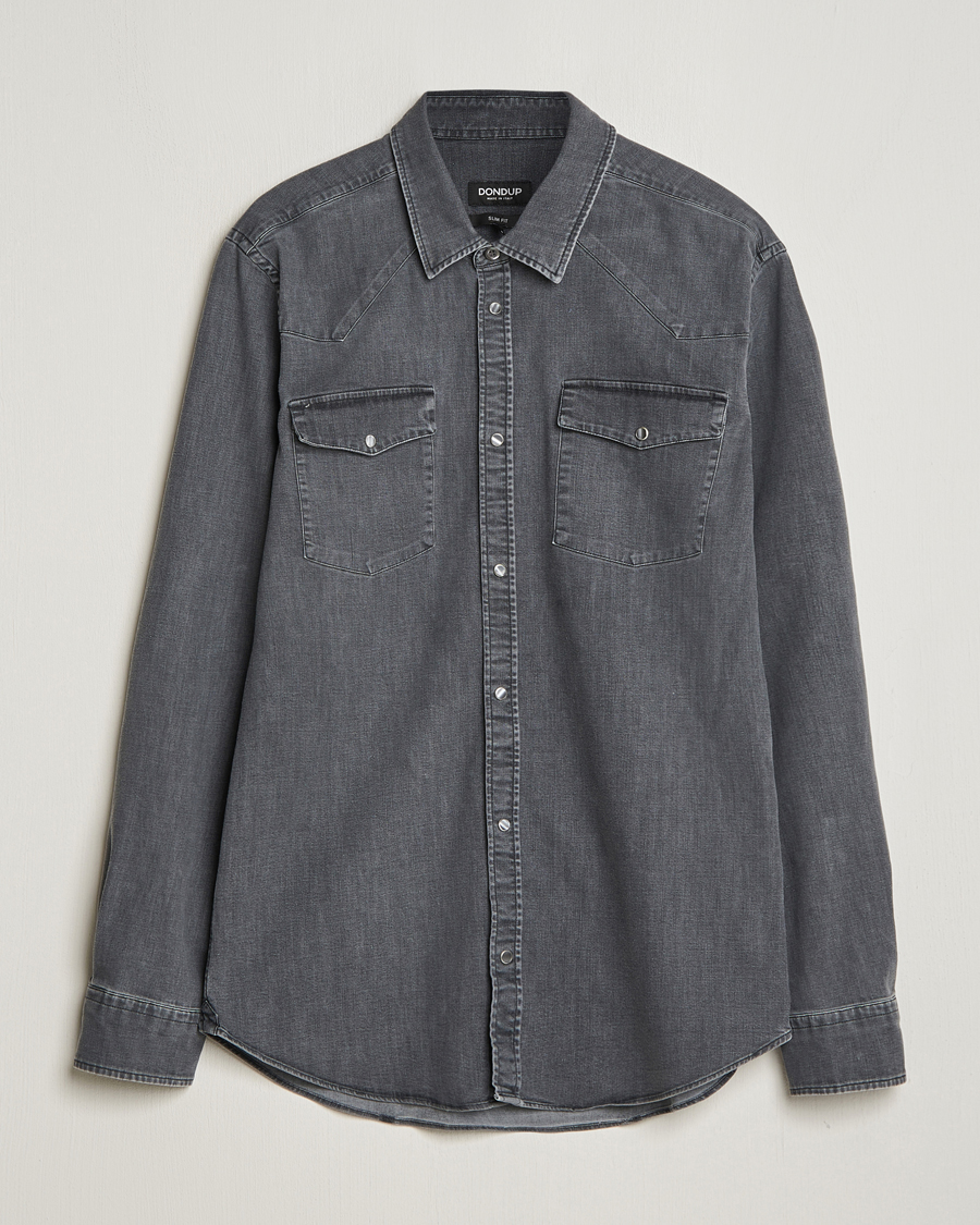 Homme | Chemises | Dondup | Slim Fit Pocket Denim Shirt Washed Grey