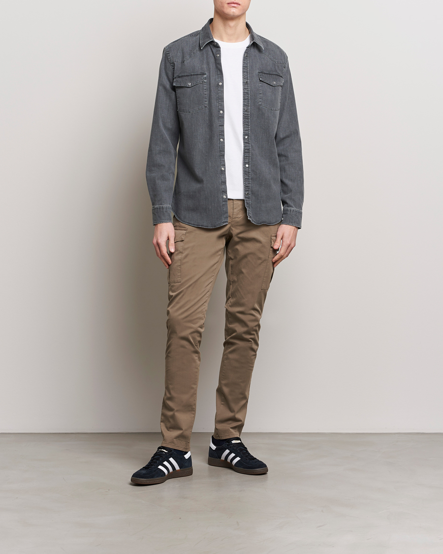 Homme | Chemises | Dondup | Slim Fit Pocket Denim Shirt Washed Grey