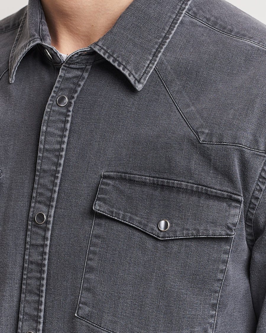 Homme | Chemises | Dondup | Slim Fit Pocket Denim Shirt Washed Grey