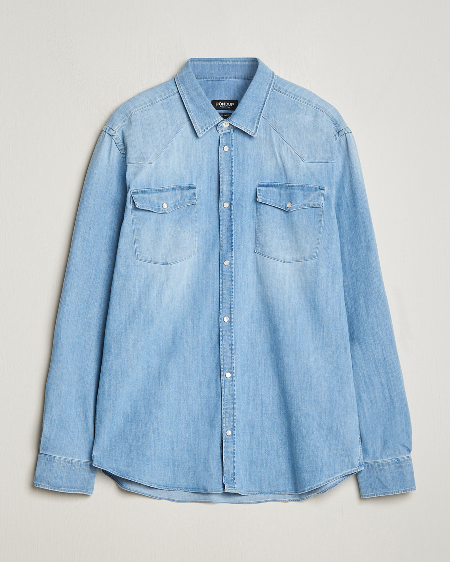 Homme | Chemises | Dondup | Slim Fit Pocket Denim Shirt Light Blue