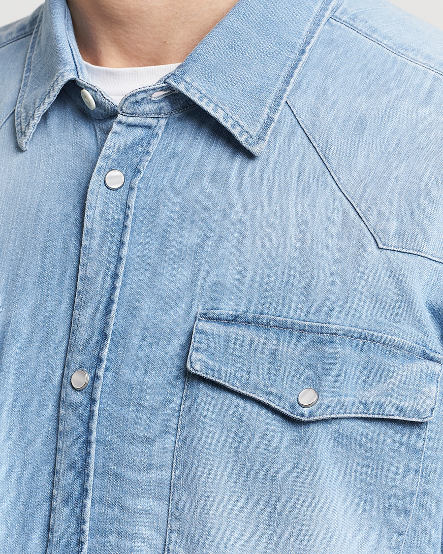 Homme | Chemises | Dondup | Slim Fit Pocket Denim Shirt Light Blue