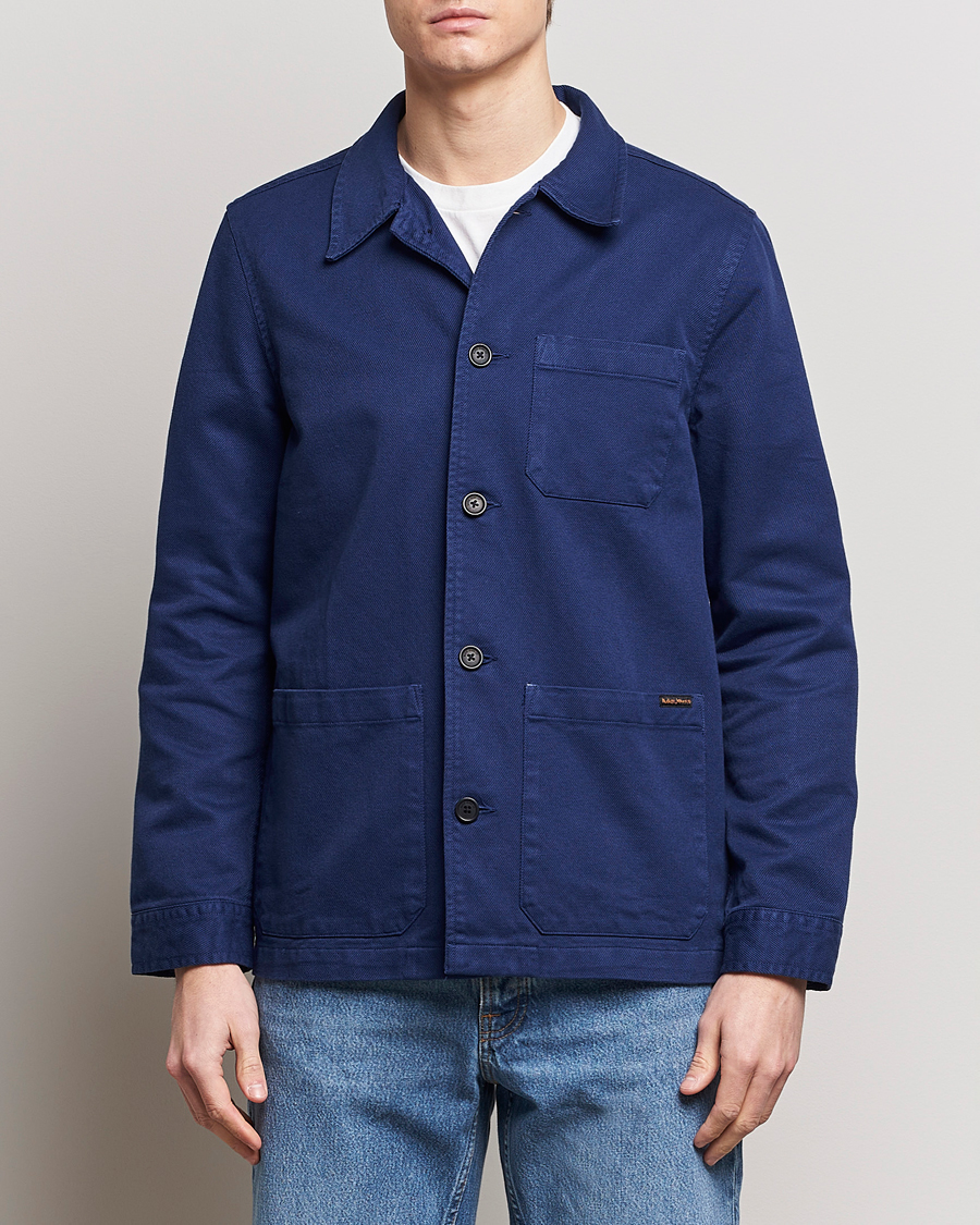 Homme | An Overshirt Occasion | Nudie Jeans | Barney Worker Overshirt Mid Blue
