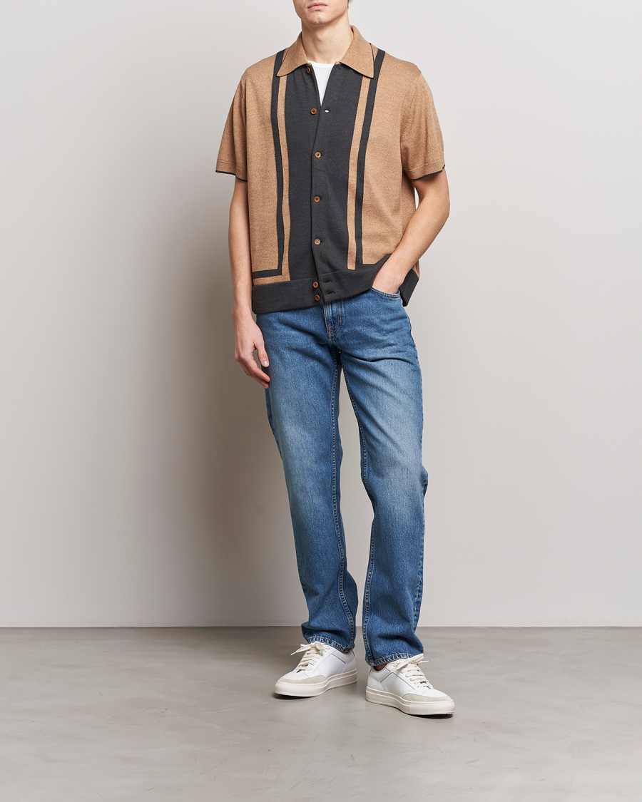 Homme | Chemises | Nudie Jeans | Fabbe Knitted Polo Shirt Beige