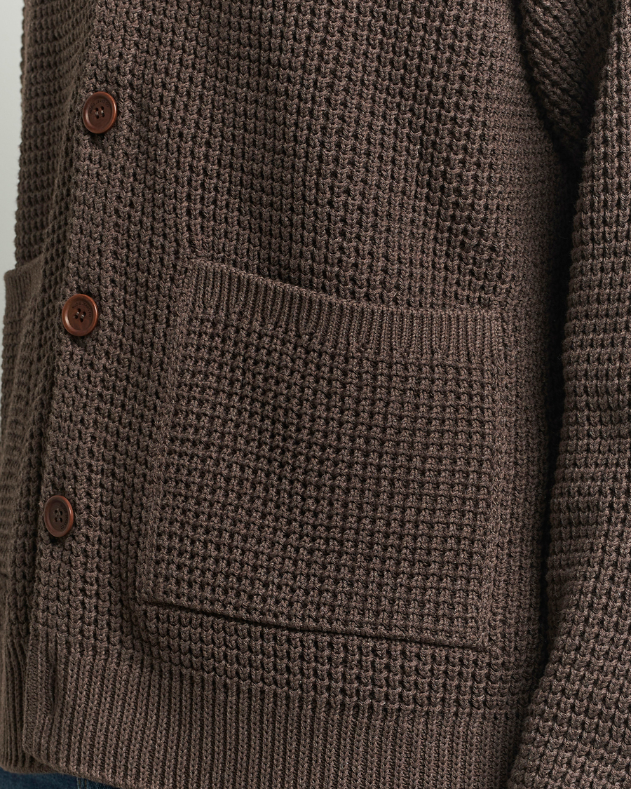 Homme | Pulls Et Tricots | Nudie Jeans | Kent Pineapple Knitted Cardigan Brown Melange