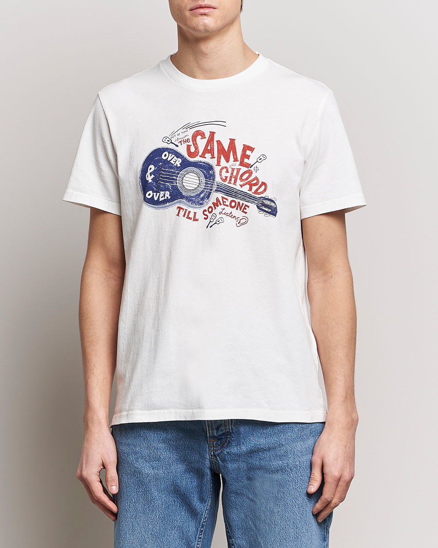 Homme | Nudie Jeans | Nudie Jeans | Roy Printed Crew Neck T-Shirt Off White