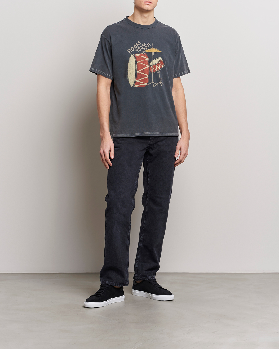 Homme | T-shirts | Nudie Jeans | Koffe Printed Crew Neck T-Shirt Antracite