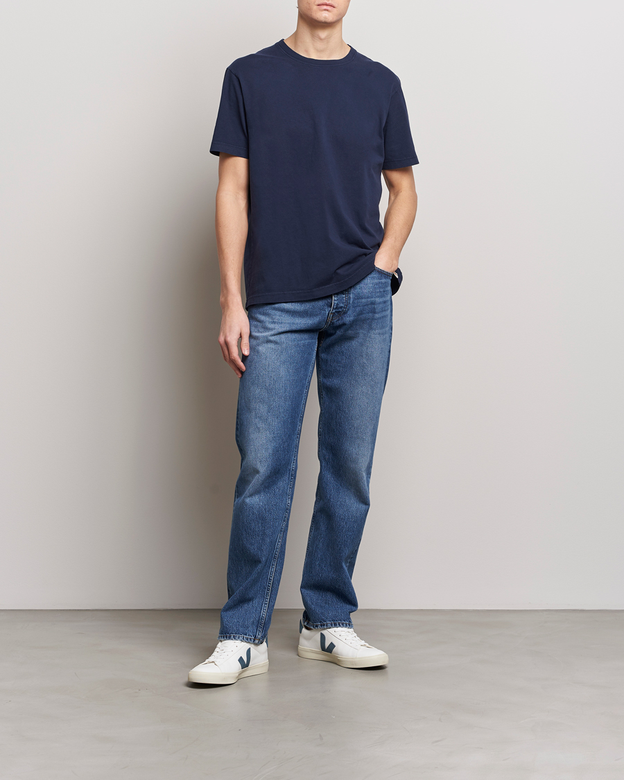 Homme | T-shirts | Nudie Jeans | Uno Everyday Crew Neck T-Shirt Blue