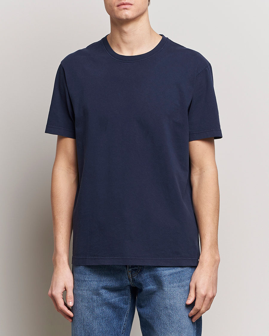 Homme | T-shirts | Nudie Jeans | Uno Everyday Crew Neck T-Shirt Blue