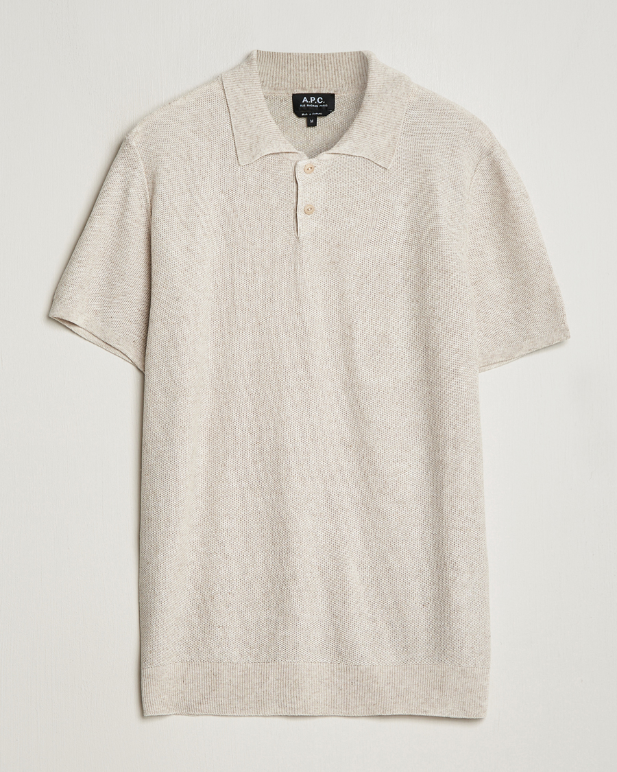 Homme | Polos | A.P.C. | Jay Knitted Polo Beige