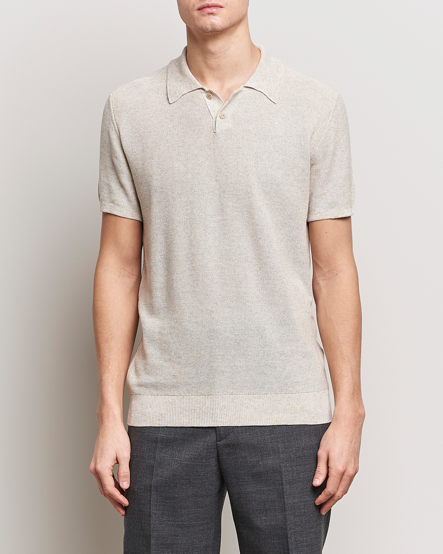 Homme | Polos | A.P.C. | Jay Viscose/Linen Polo Beige