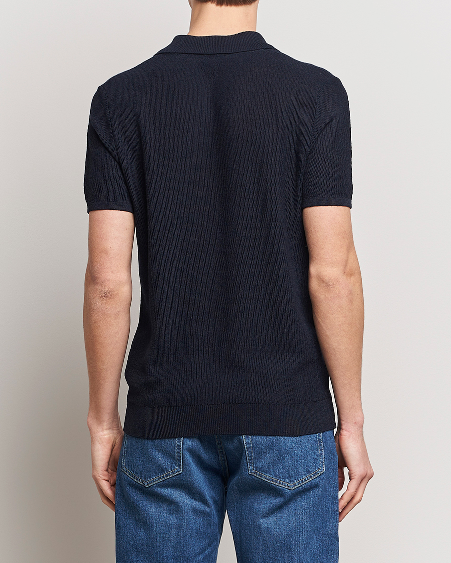 Homme | Polos | A.P.C. | Jay Viscose/Linen Polo Dark Navy