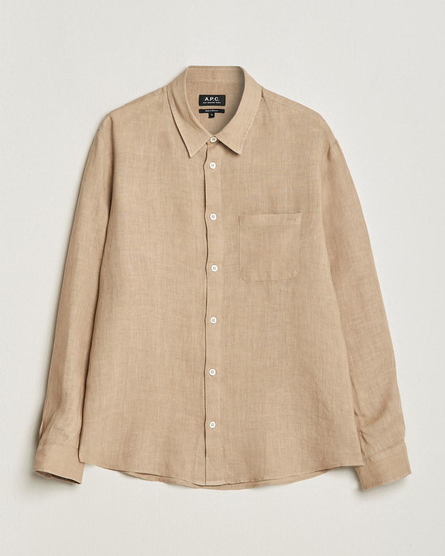 Homme | Chemises | A.P.C. | Cassel Linen Shirt Beige