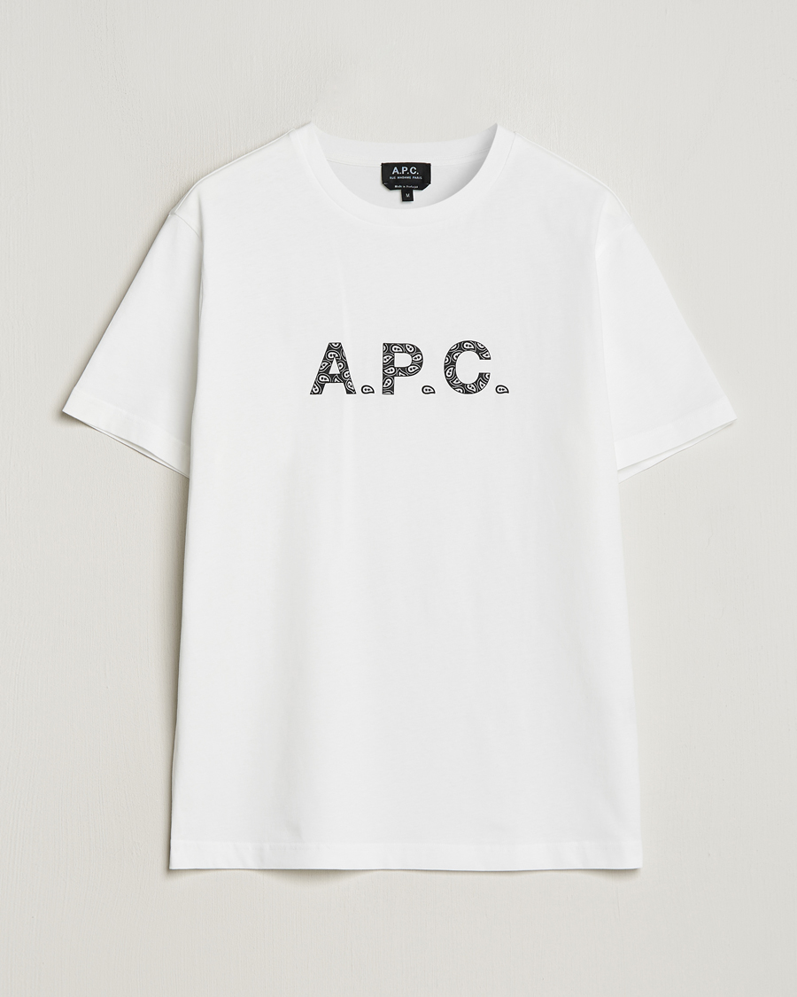 Homme | T-shirts | A.P.C. | Paisley Logo Crew Neck T-Shirt White