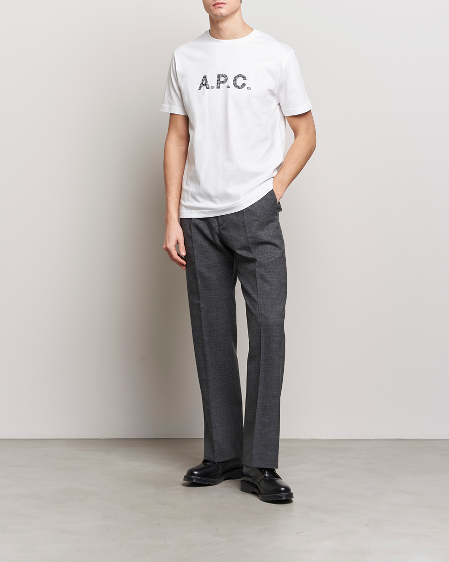 Homme | T-shirts | A.P.C. | Paisley Logo Crew Neck T-Shirt White