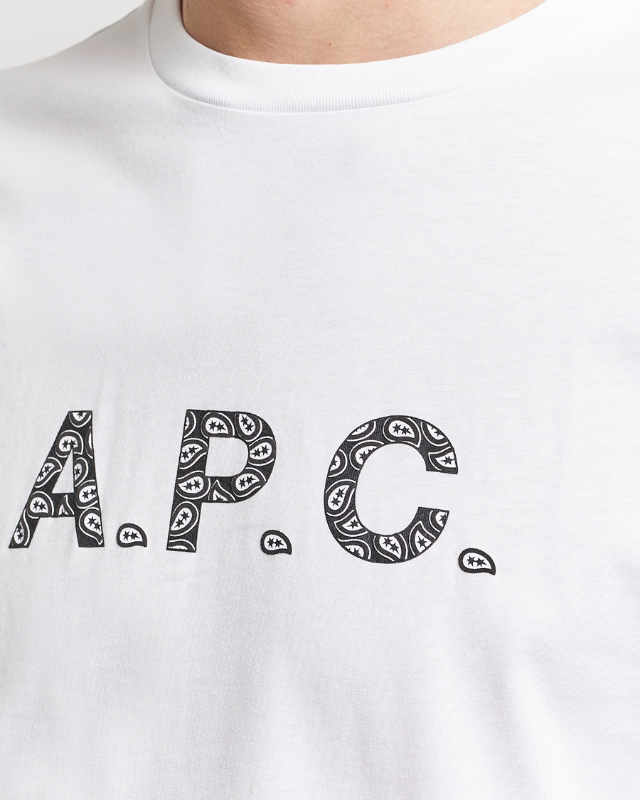 Homme | T-shirts | A.P.C. | Paisley Logo Crew Neck T-Shirt White