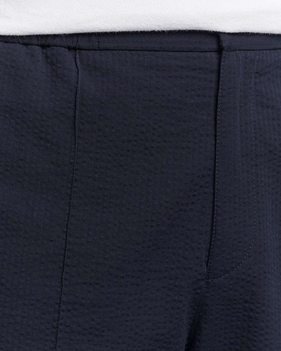 Homme | Pantalons | A.P.C. | Joaquin Seersucker Drawstring Trousers Dark Navy