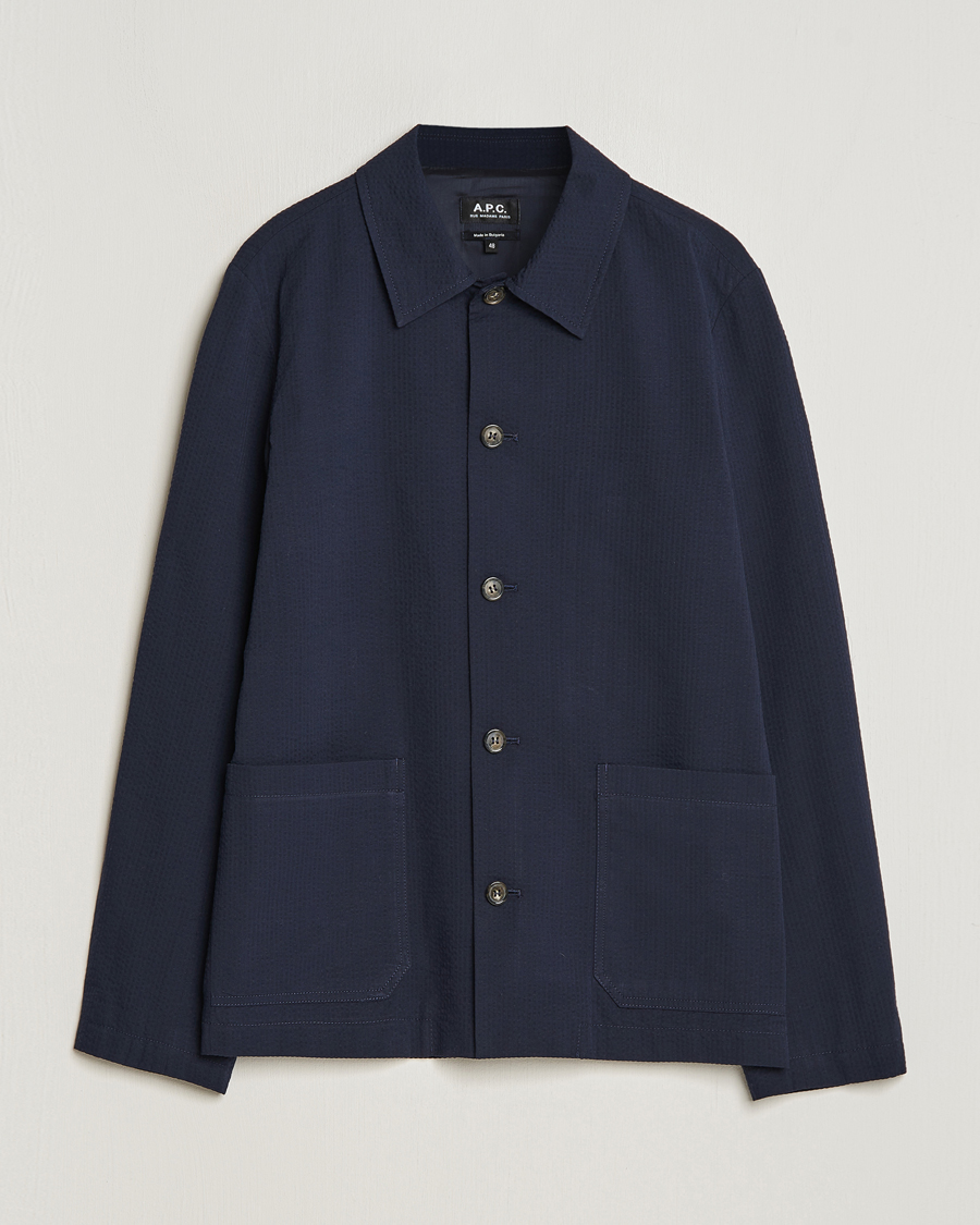 Homme | Chemises | A.P.C. | Brest Seersucker Overshirt Dark Navy