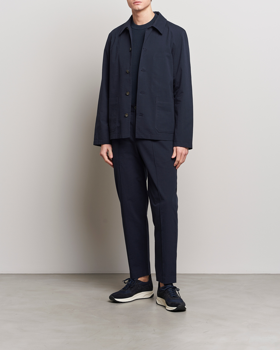 Homme | Chemises | A.P.C. | Brest Seersucker Overshirt Dark Navy