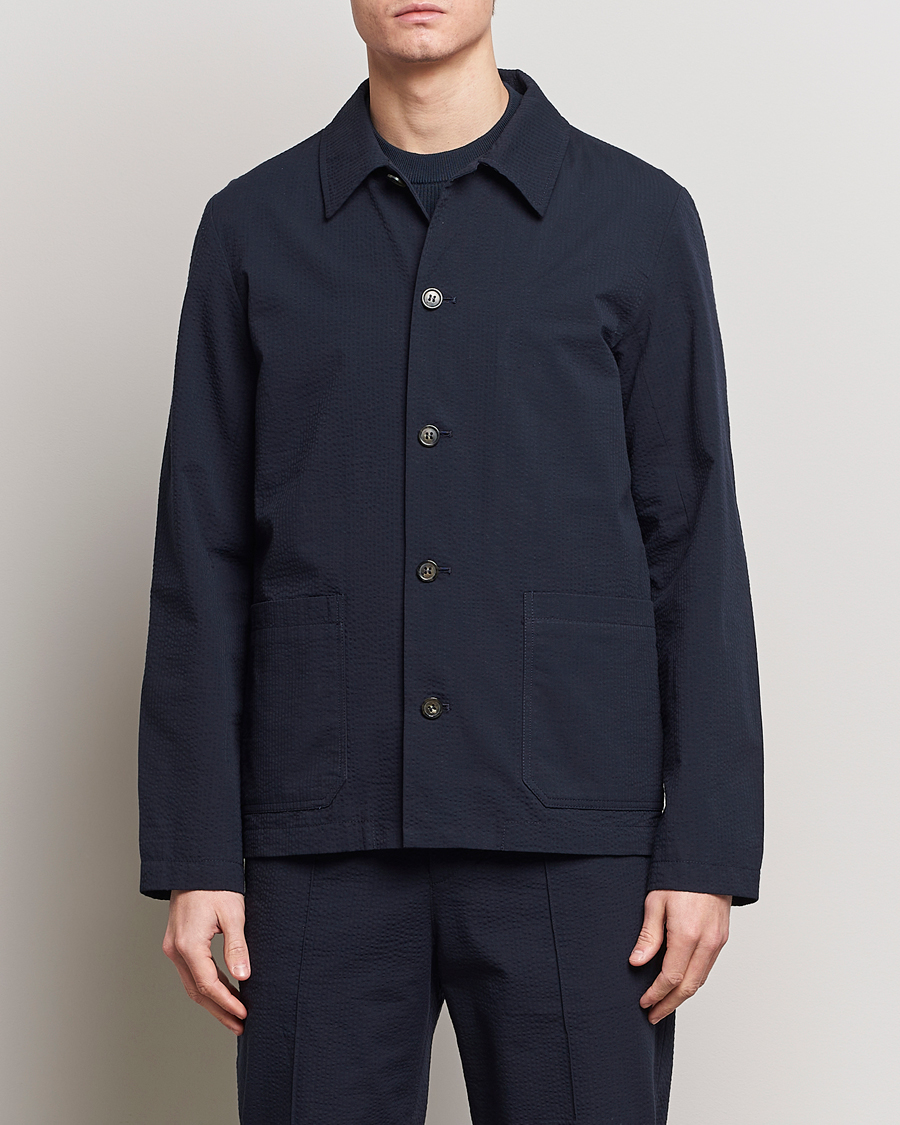 Homme | Chemises | A.P.C. | Brest Seersucker Overshirt Dark Navy