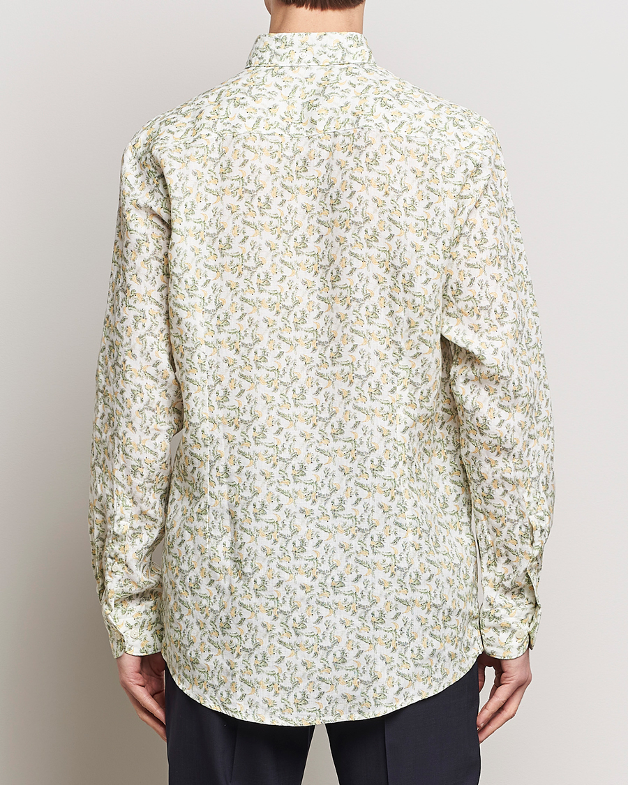 Homme | Chemises | Eton | Contemporary Fit Printed Linen Shirt Green Banana
