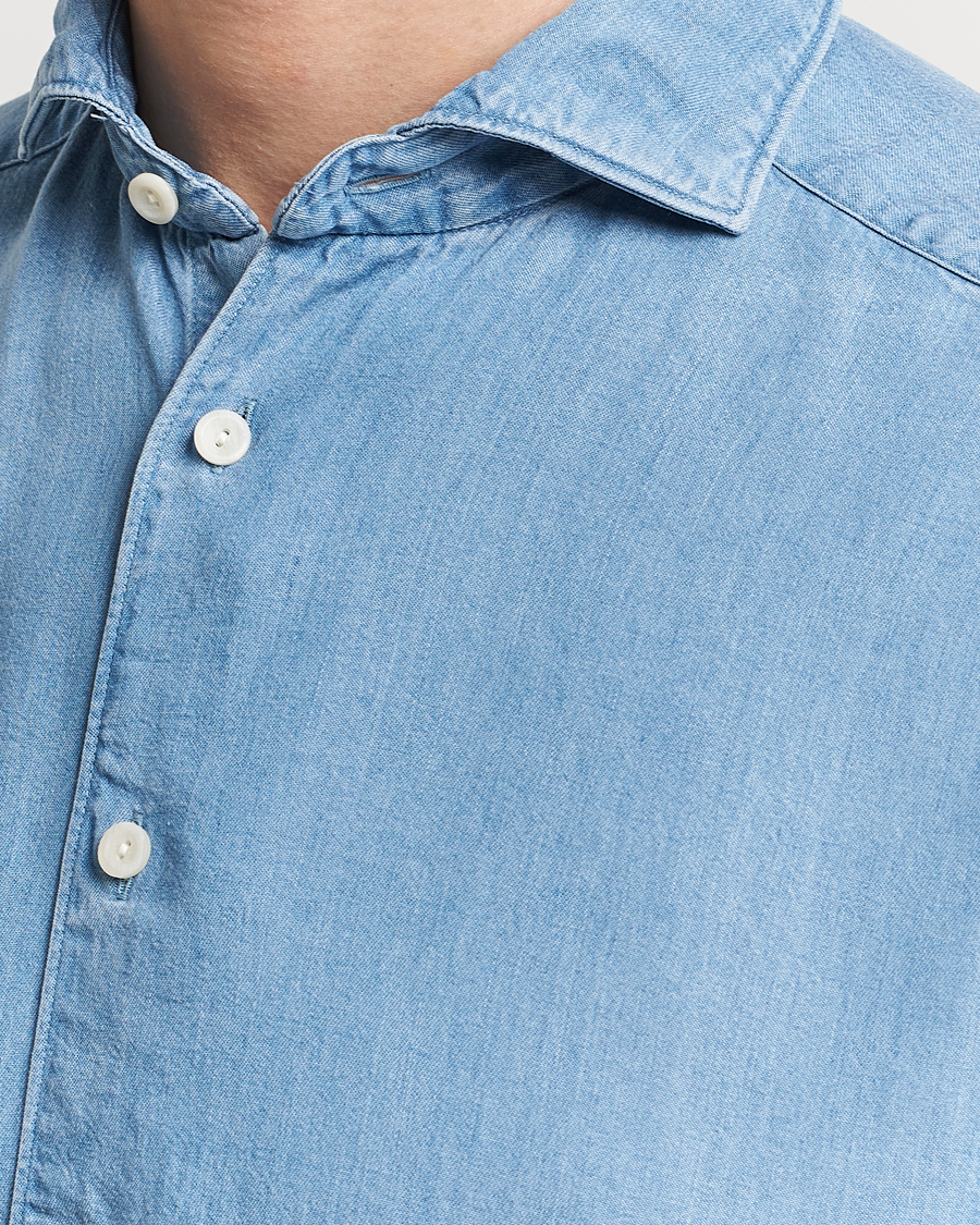 Homme | Chemises | Eton | Slim Fit Denim Tencel Shirt Blue