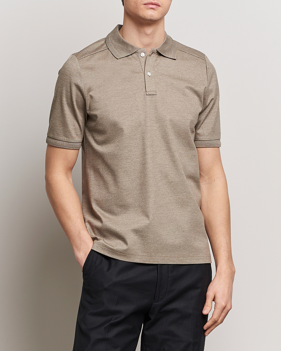 Homme | Sections | Eton | Pique Polo Shirt Beige