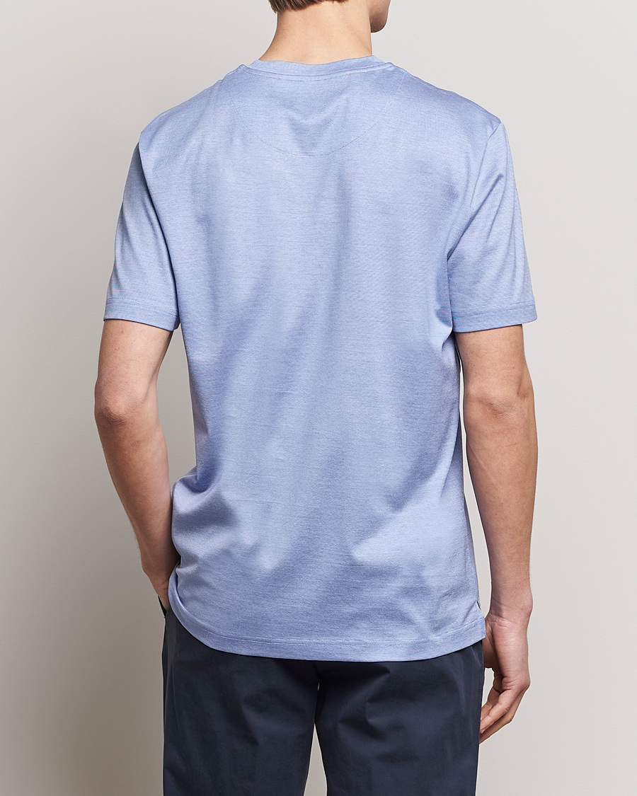 Homme | T-shirts | Eton | Mercerized Jersey Crew Neck T-Shirt Mid Blue