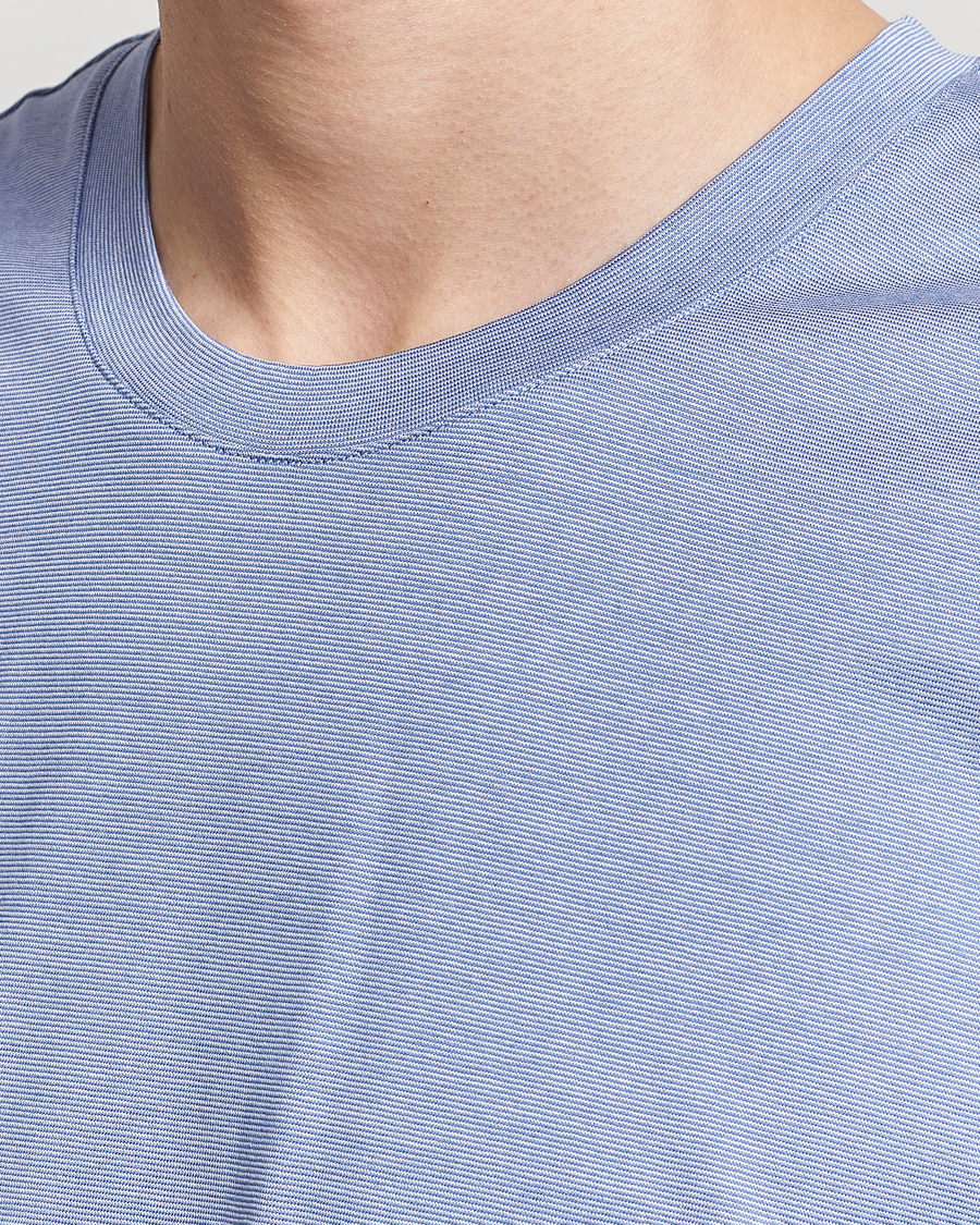 Homme | T-shirts | Eton | Mercerized Jersey Crew Neck T-Shirt Mid Blue