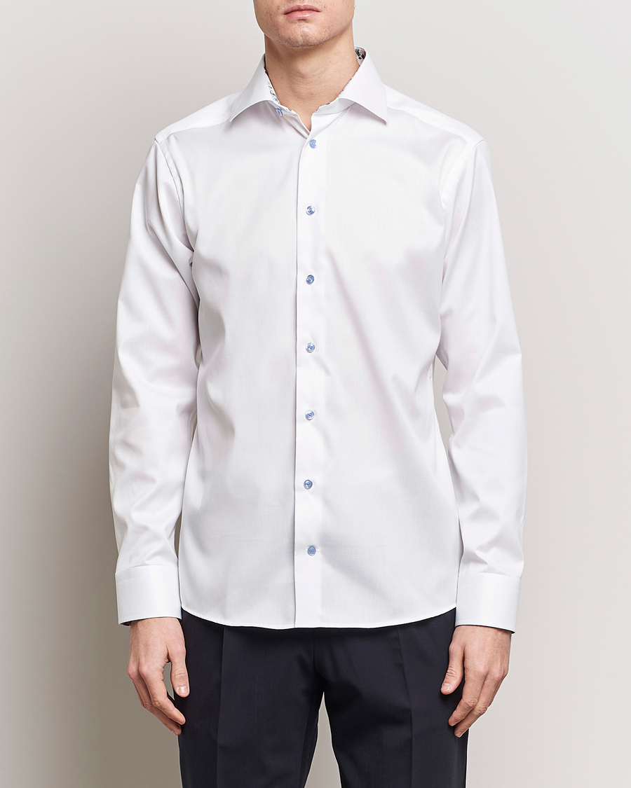 Homme | Chemises | Eton | Slim Fit Signature Twill Contrast Shirt White
