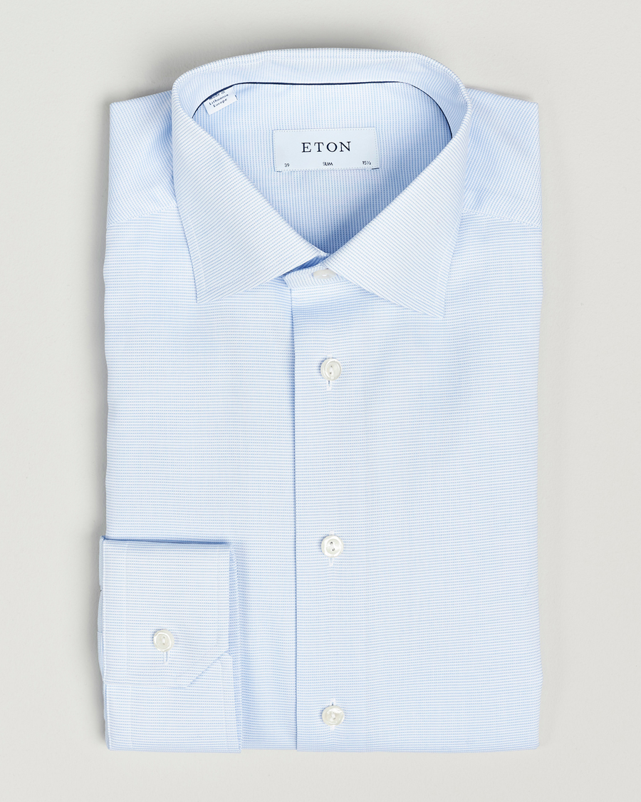 Homme | Chemises | Eton | Slim Fit Twill Shirt Light Blue