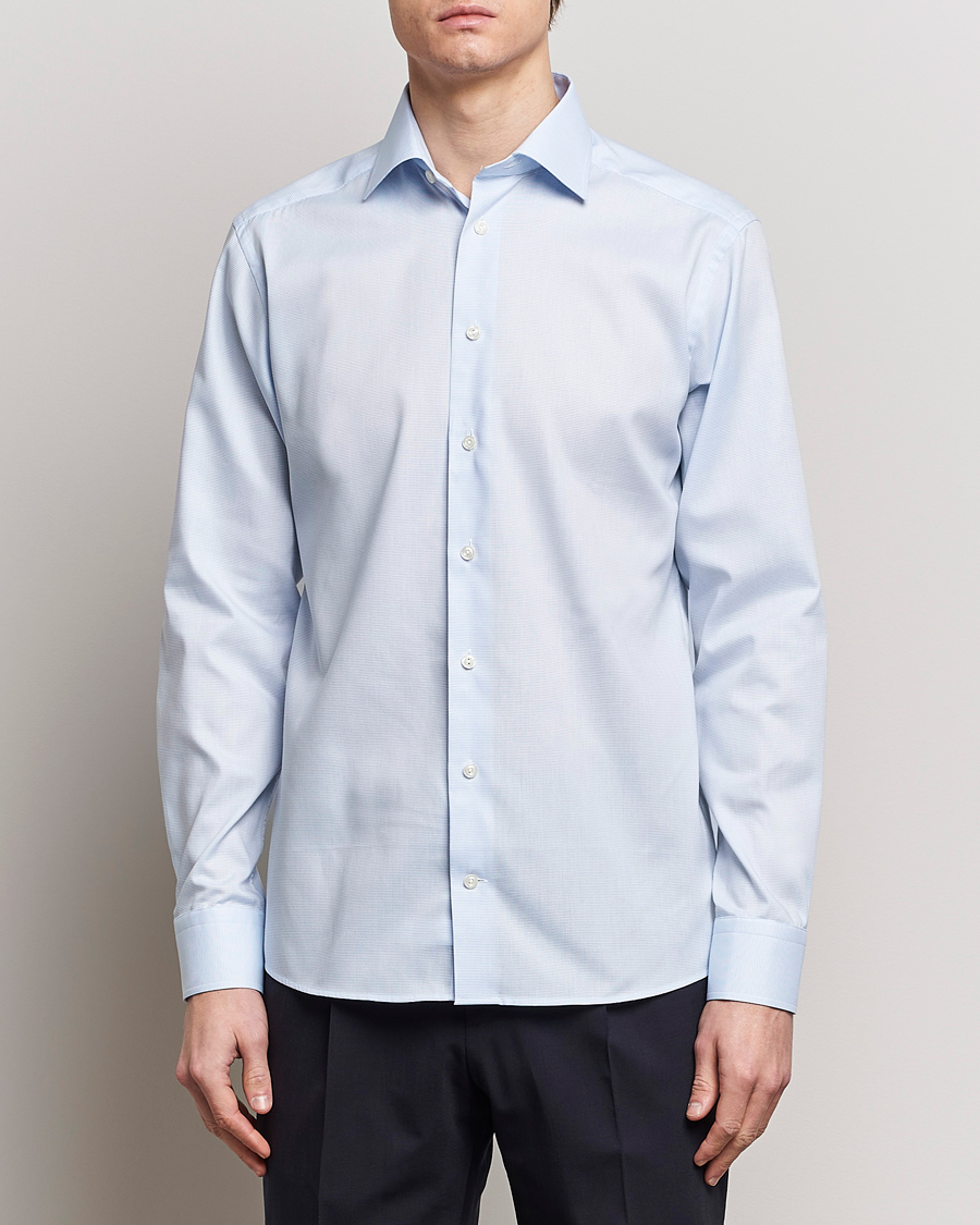 Homme | Chemises | Eton | Slim Fit Twill Shirt Light Blue