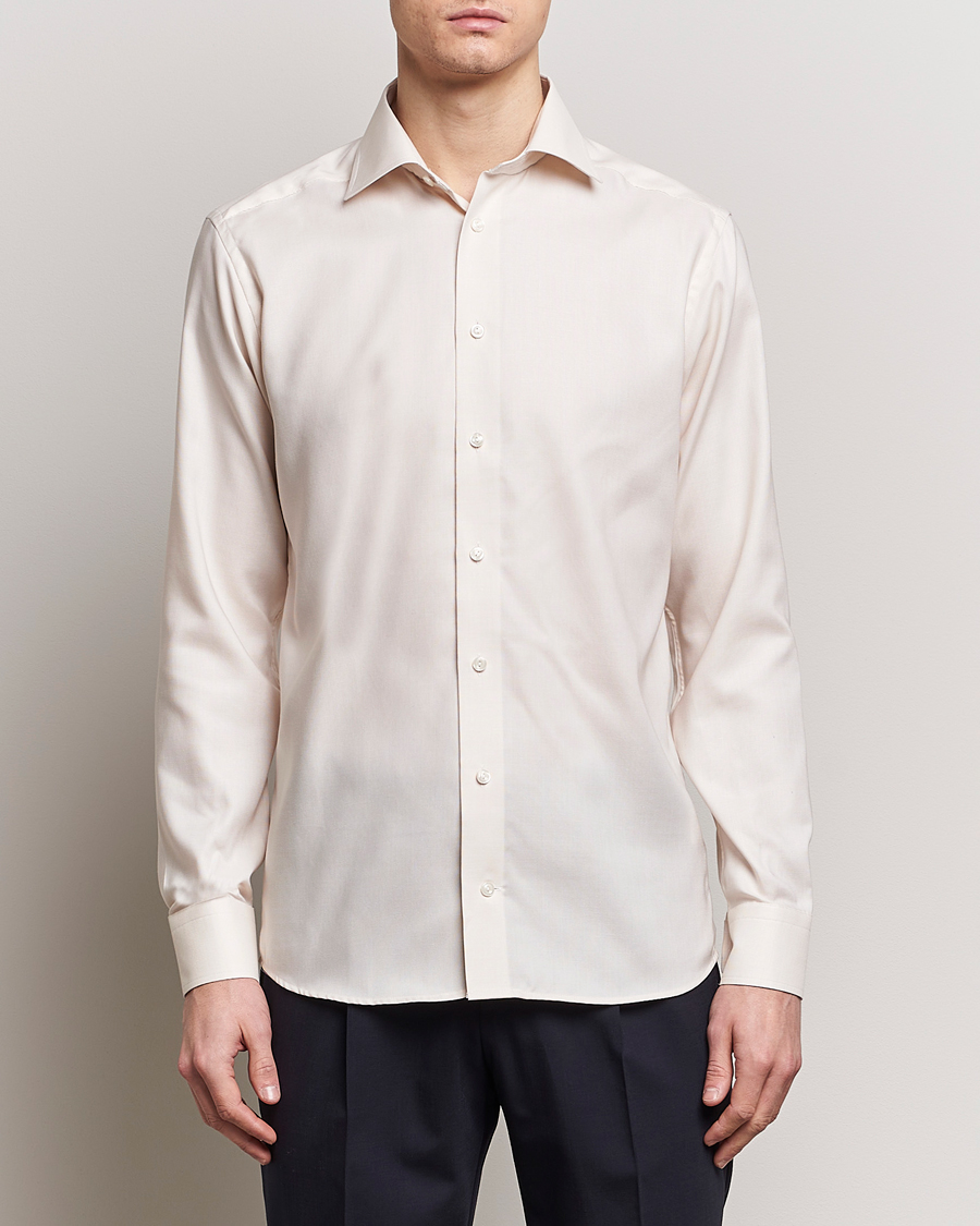 Homme | Chemises | Eton | Slim Fit Twill Shirt Light Yellow