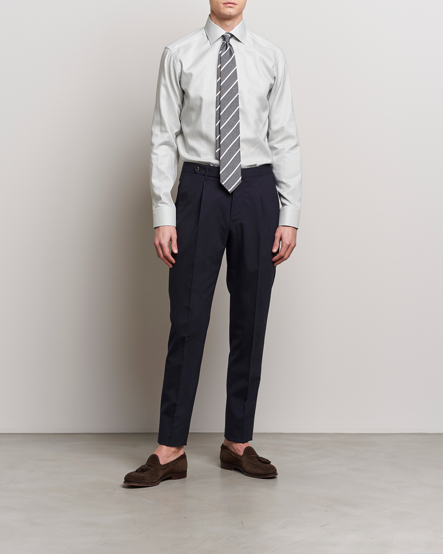 Homme | Chemises D'Affaires | Eton | Slim Fit Twill Shirt Mid Green