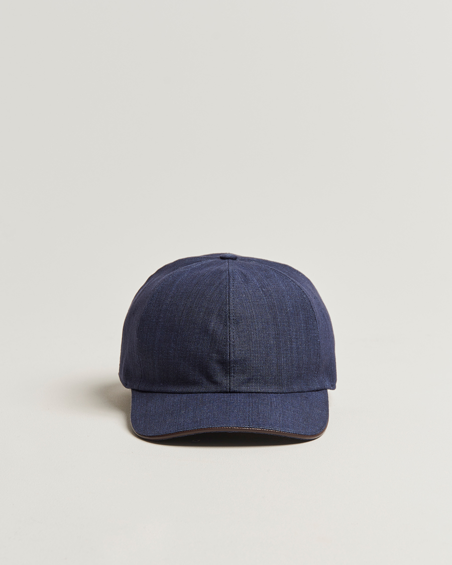 Homme | Eton Solid Linen Cap Navy Blue | Eton | Solid Linen Cap Navy Blue
