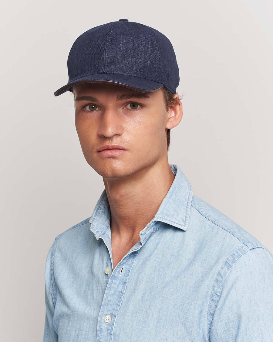 Homme | Eton Solid Linen Cap Navy Blue | Eton | Solid Linen Cap Navy Blue
