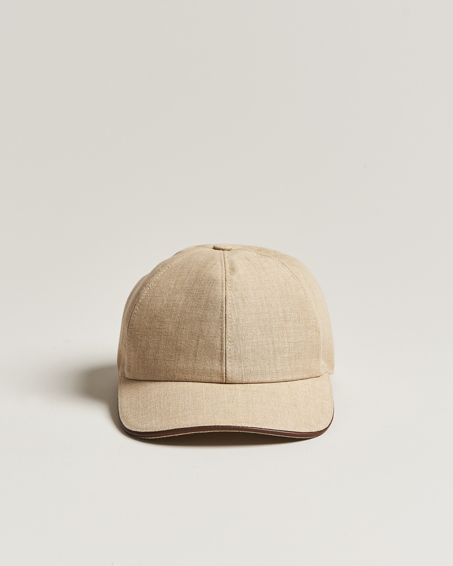 Homme | Eton Solid Linen Cap Beige | Eton | Solid Linen Cap Beige