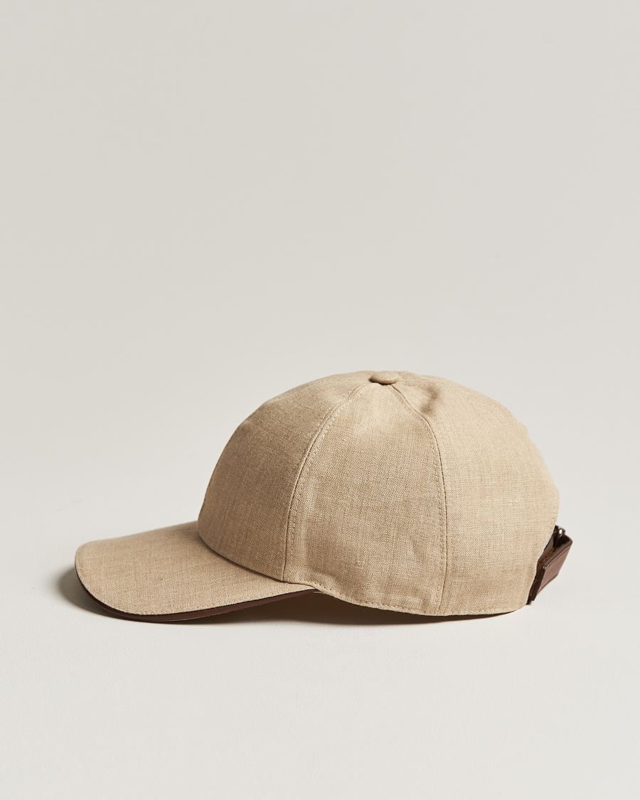 Homme | Eton Solid Linen Cap Beige | Eton | Solid Linen Cap Beige