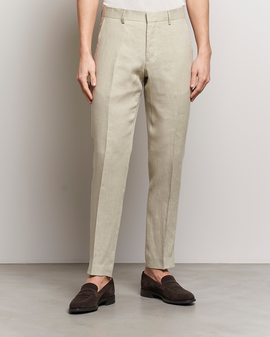 Homme | Pantalons De Costume | Tiger of Sweden | Tenuta Linen Suit Trousers Dawn Misty