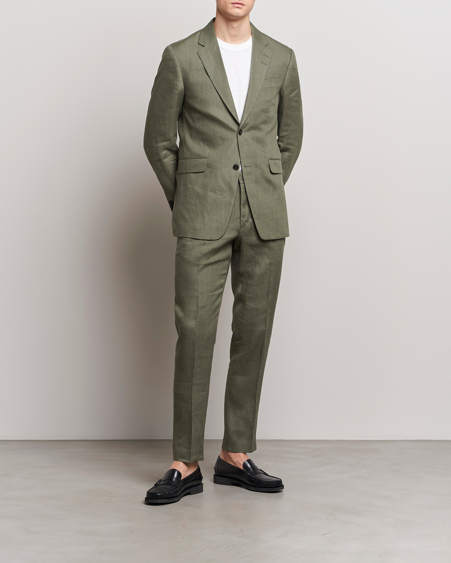 Homme | Pantalons | Tiger of Sweden | Tenuta Linen Suit Trousers Thyme