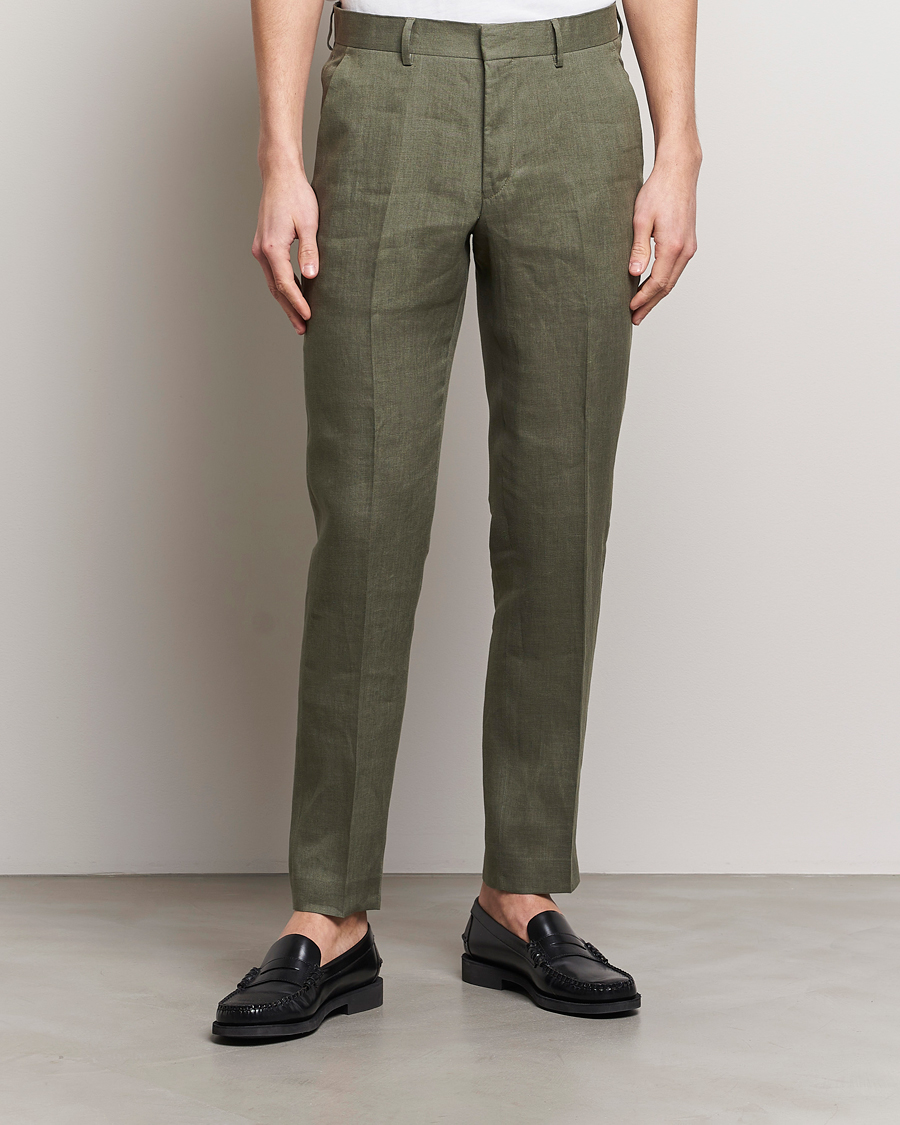 Homme | Pantalons | Tiger of Sweden | Tenuta Linen Suit Trousers Thyme