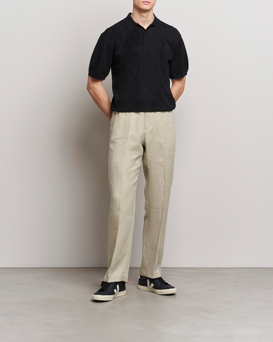 Homme | Pantalons | Tiger of Sweden | Iscove Linen Drawstring Trousers Dawn Misty
