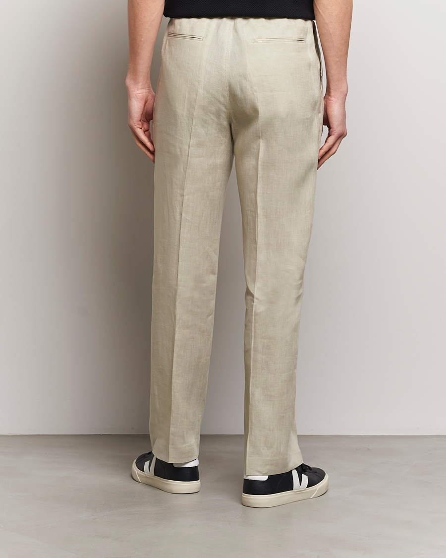 Homme | Pantalons | Tiger of Sweden | Iscove Linen Drawstring Trousers Dawn Misty